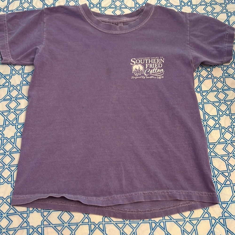 Girl’s Southern Fried CottonT-Shirt. Purple. Size S. - Picture 4 of 9